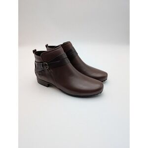 Josef Seibel Boots Womens Size 6.5 Brown Leather Buckle Comfort Ankle Booties